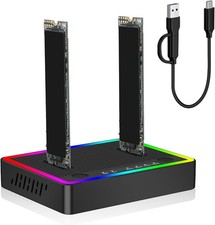 Dual M.2 NVMe SATA SSD Cloner Dock 20Gbps USB-C