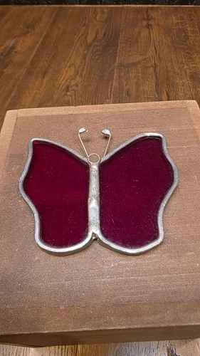 Vintage Butterfly Suncatcher Tiffany’s Studio Art Glass From The 60’s