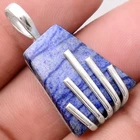 Natural Dumortierite Quartz 925 Sterling Silver Pendant Jewelry P-1559