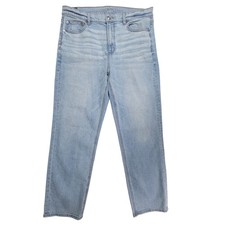 American Eagle Super High-Rise Straight Jeans Light Wash Blue Size 14 Regular