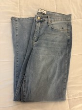 Nicole Miller New York High Rise Slim Straight Stretch Jeans Light Blue 5-Pocket