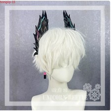 Arknights Ebenholz Cosplay Black Feather Wing Headband Anime Halloween Costume