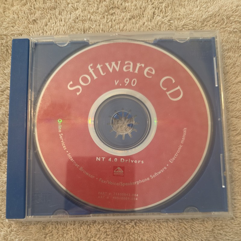 Software CD Disc V.90 | NT 4.0 Drivers 75500043.004 | 40510009-004