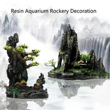Resin Aquarium Rockery Mountain Decoration Artificial View Rock Cave Stone Tree 