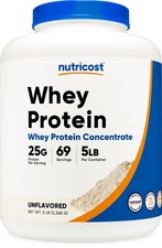 Nutricost Whey Protein Concentrate Powder Unflavored 5 LB