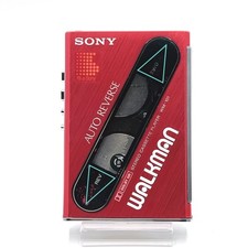 SONY WM-101 Red Cassette Walkman Player Power On Tested For Repair Japan