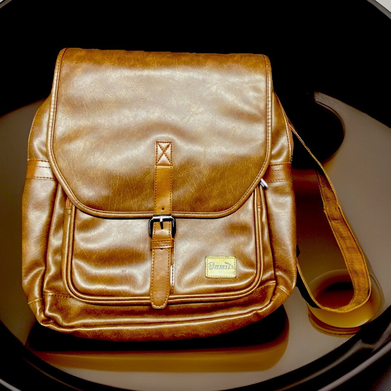 Zebella Leather Messenger Laptop Bag/Backpack in Brown Satch