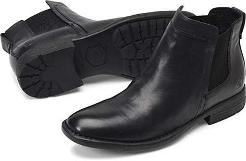Born Men's Min Chelsea Boots Pull On Leather Dress Boots Black Size 10 US - Picture 2 of 3