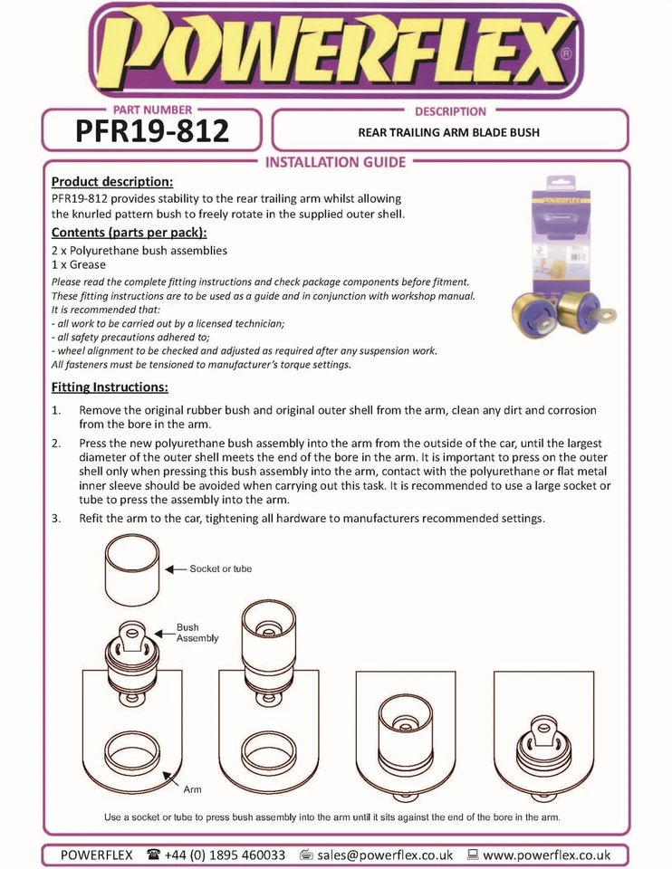 Powerflex Road Eje Posterior Brazo Hoja Cojinete Para Volvo S40 2004 Encendido - Imagen 3 de 4