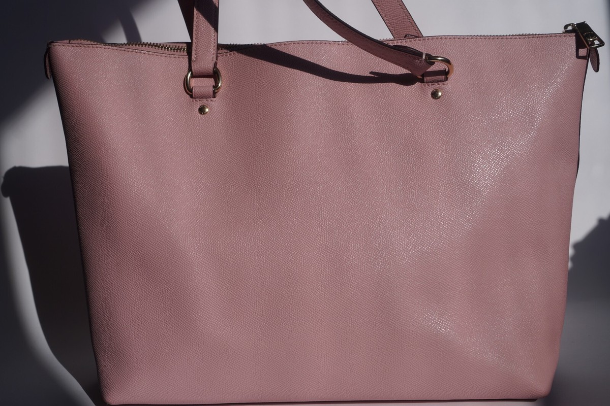 COACH Pink Leather Gallery Tote w/ Rose Bouquet Print