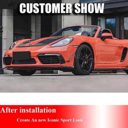 Se adapta a Porsche 718 Boxster Cayman 982 Parachoques delantero Splitter Canards Fin Dry Carbon - Imagen 5 de 16
