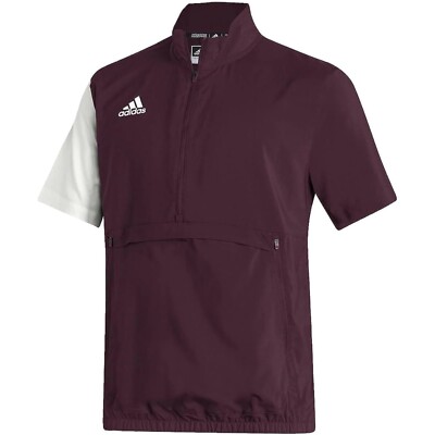 adidas Men's stadium woven 1/4 zip short sleeve golf pullovers - Multiple Colors