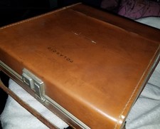 Polaroid Leather Vintage Case Caramel Brown 11.5" x 9.75" x 3.5"