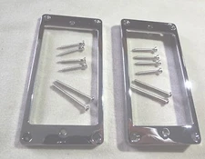 METAL HUMBUCKER PICKUP RINGS SURROUNDS MIGHTY MITE CHROME 4 Electric Guitar