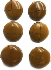 ATbutton 6 Pc 1-1/16'' Genuine Leather Button Set -Natural Tan Button