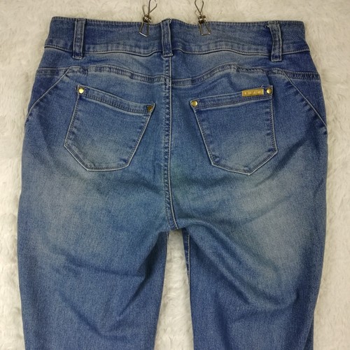 Iman Womens Jeans Skinny Blue Denim Medium Wash Mid Rise Stretch Short 6S - Picture 4 of 12