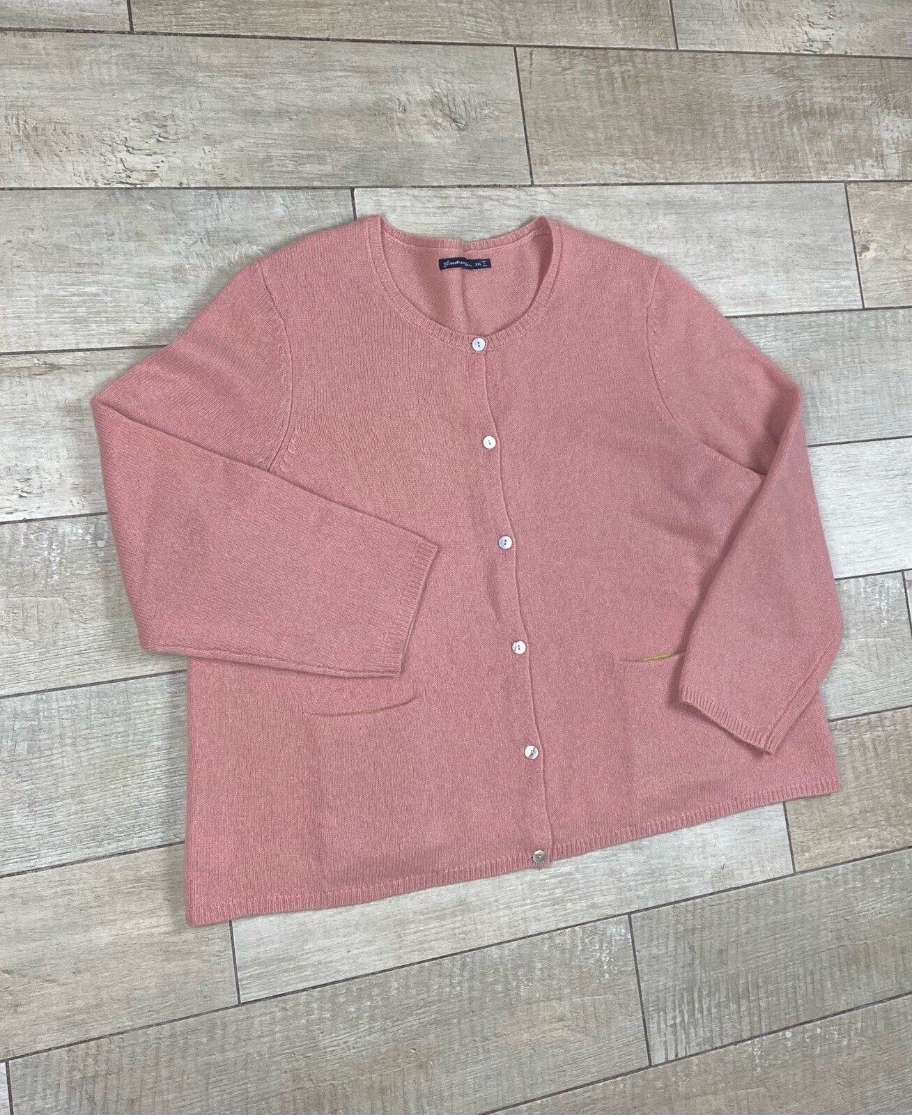 Gudrun Sjoden  ladies lambswool cardigan sweater Pink size XXL