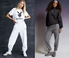 NWT Playboy By PacSun Bunny Sweatpants, White-M / Embellish Sweatpants, Gray-S