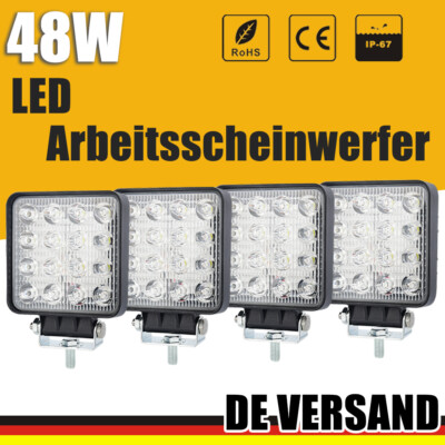 LED Arbeitsscheinwerfer Rückleuchten Scheinwerfer Anhänger 4X 48W 12V 24V DE