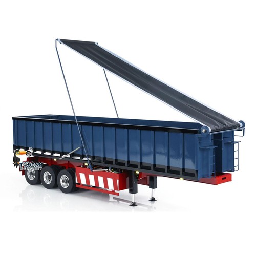 1/14 Metal 3 Axles Hydraulic Dump Trailer Electric Awning for RC Tractor Truck - Picture 8 of 23