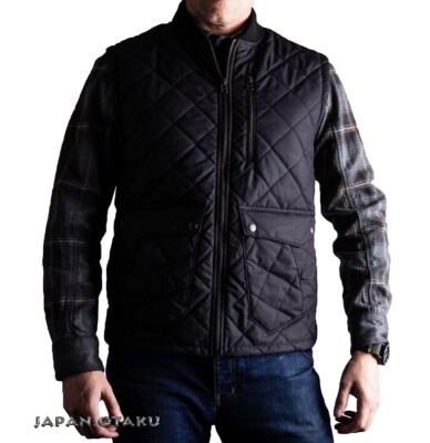 TAD TRIPLE AUGHT DESIGN TALISMAN BRITISH WAXED COTTON VEST SMALL BLACK