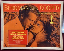 FOR WHOM THE BELL TOLLS POSTER HALF SHEET 1943 R57 GARY COOPER INGRID BERGMAN