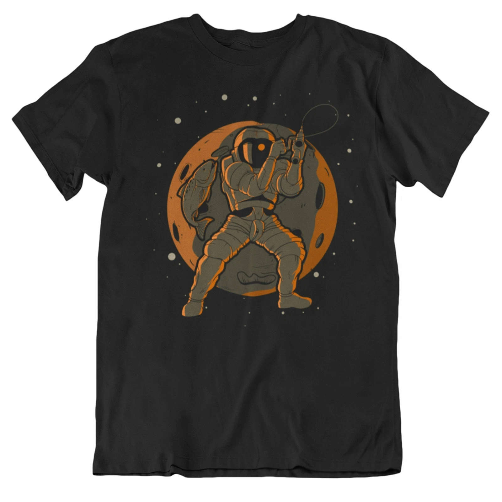 Men's Fishing Shirt - Fishing Astronaut Outer Space Spaceman T-Shirt