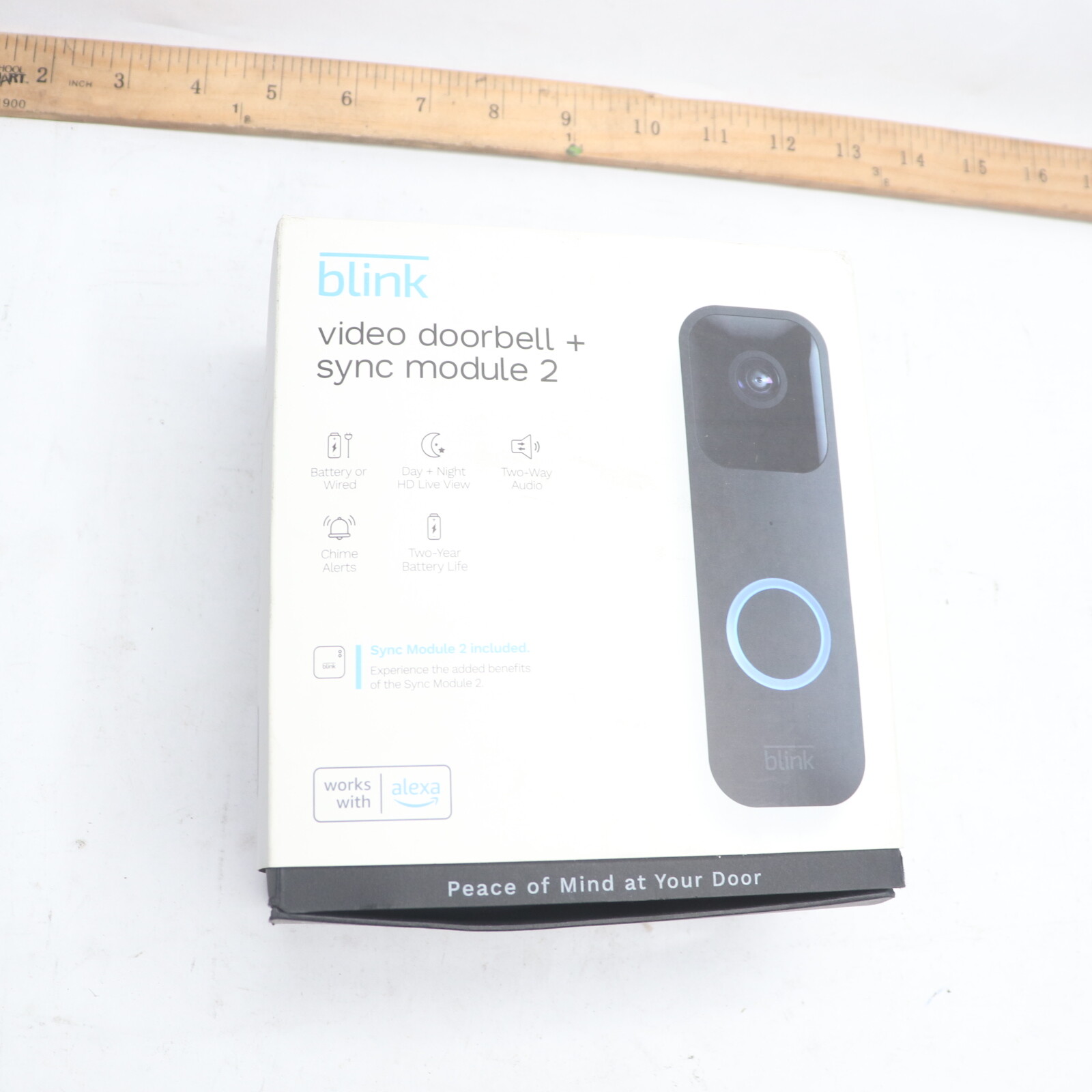 Blink Smart Wifi Video Doorbell Wired/Battery Operated w/ Sync Module 2 Black