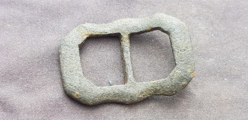 Superb Medieval Bronze buckle uncleaned condition found in England. L32q