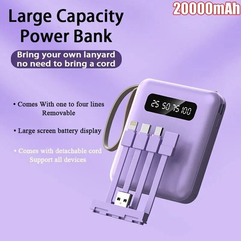 Mini 20000mAh Power Bank UltraThin USB Portable External Battery Backup Charger - Image 2 of 4