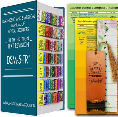 Index Tabs for DSM-5,DSM-5-TR, Diagnostic and Statistical Manual of Mmental 72 8