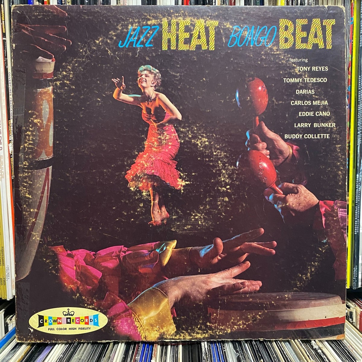LATIN ALL STARS - JAZZ HEAT BONGO BEAT (RED VINYL LP) 1960!! RARE