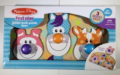 melissa & doug farm animals jumbo knob wooden puzzle