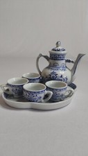 Miniature Tea Set Vintage Blue and White