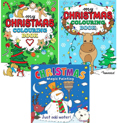 CHILDRENS CHRISTMAS COLOURING BOOK - MAGIC PAINTING - BOOKS FOR KIDS BOYS GIRLS