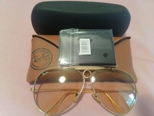 Raro Ray Ban anni 80 B&L 8mm foro di tiro marrone chiaro intercambiabile con 2 custodie