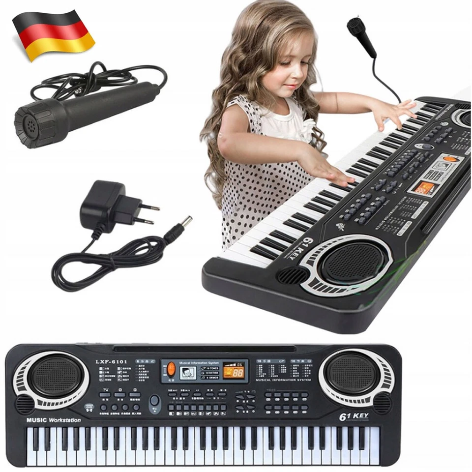 Einsteiger Keyboard E-Piano Kinder Piano keyboard 61 Tasten Mikrofon Geschenk - Bild 2 von 4