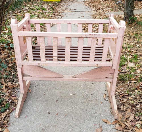 Vintage Bassinet Cradle Baby Antique Wooden Cradle Could Be Used For Dolls - Picture 2 of 12