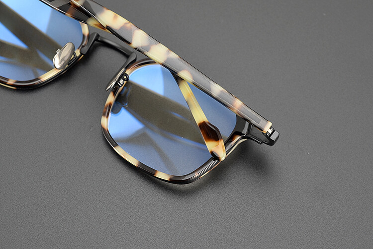 Square Glasses for Big Face Head Men Wide Acetate Titanium Eyeglass