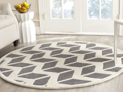 Safavieh Chatham DARK GREY / IVORY 5' X 5' Round Area Rug - CHT746D-5R
