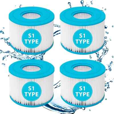 4 Pack Type S1 Spa Filters for All Intex PureSpa 28429E, 28403E, 28407E, 2844...