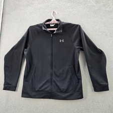 Under Armour Men Sweatshirt L Black Fleece Activewear Logo Long Sleeve