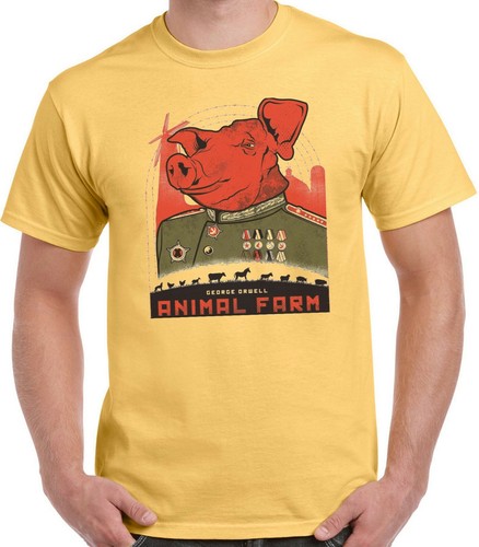 Camiseta Animal Farm George Orwell Ash, Caqui, Blanca, Amarilla Pequeña -3X. Envío Gratuito EE. UU. - Imagen 7 de 8