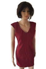 WOMENS PIXIE DIAMOND BERGUNDY DIAGONAL PLEAT BODYCON ZIPPED DRESS UK 10 BNWT