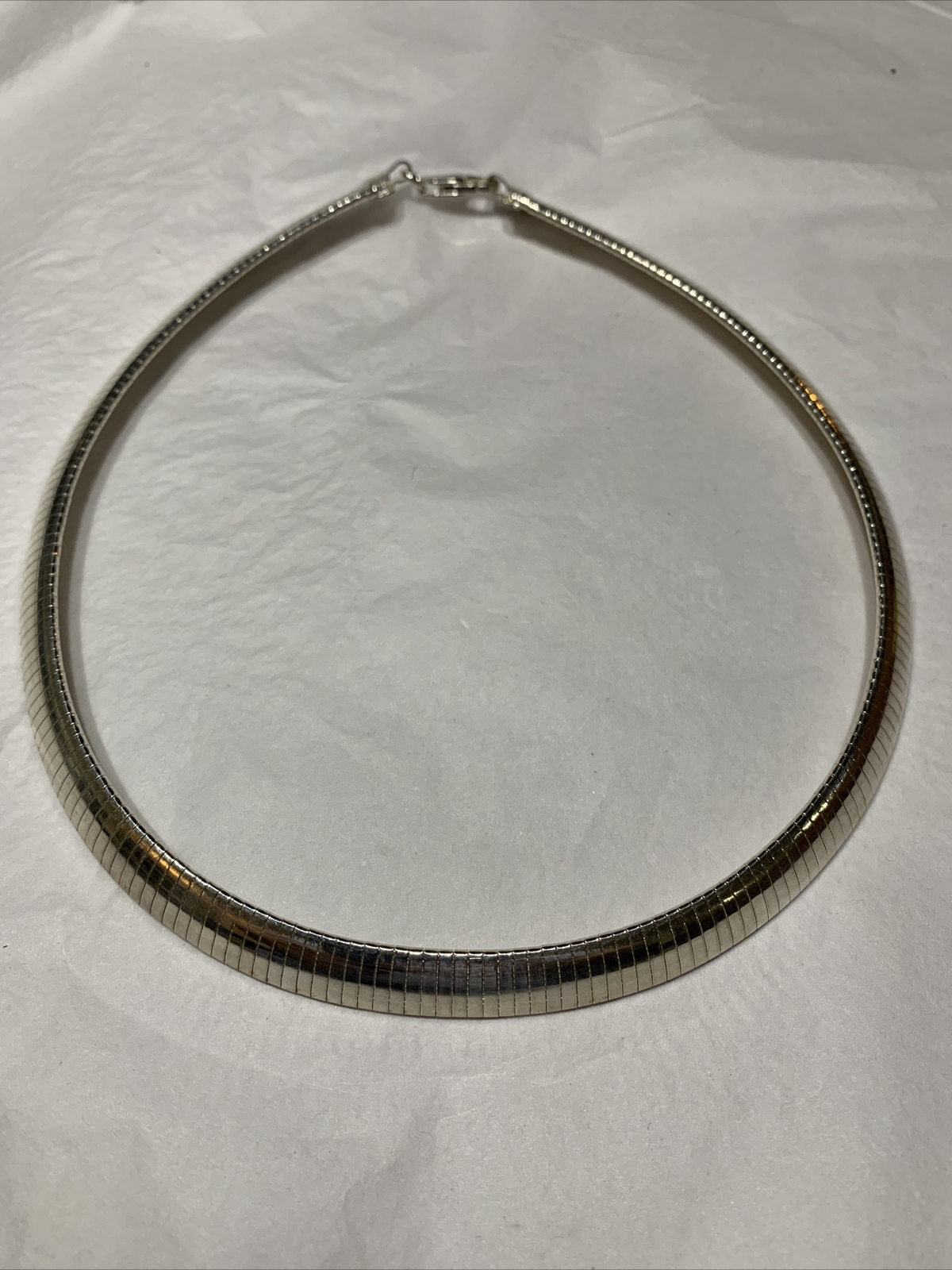 Sterling Silver Necklace 1/2”ridge Panel Links 16… - image 1