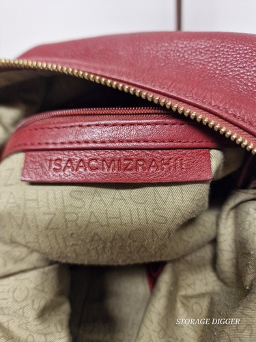 Vintage Isaac Mizrahi Hobo Shoulder Bag Women's Maroon Leather Adjustable Strap - Picture 15 of 18