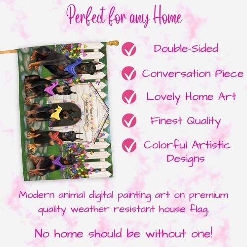 Doberman Dog House Flag Holiday Double Sided 28"x40" Many Designs NWT NEW - Picture 9 of 78