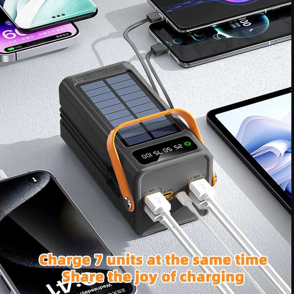 70000mAh Power Bank 100W Portable Charger 4 Ports Power Station with LED Light - Image 3 of 4