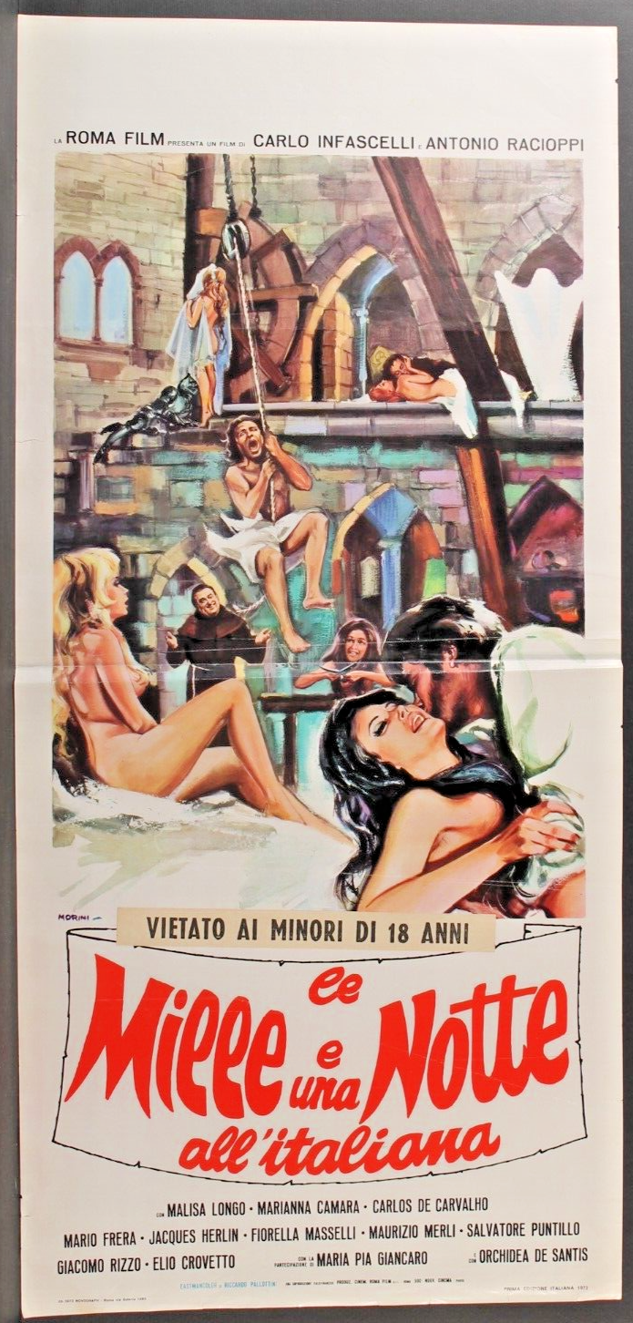 Locandina originale film LE MILLE E UNA NOTTE ALL'ITALIANA (1973) - Regia di Carlo Infascelli, Antonio Racioppi