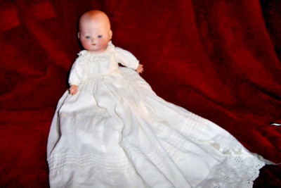 Armand Marseille KIDDIE JOY No. 345, 10  Beautiful Head and Gown Blue Sleep Eyes